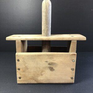 Vintage Handmade Wood Butter Press Mold Primitive Rustic Cabin Decor USA